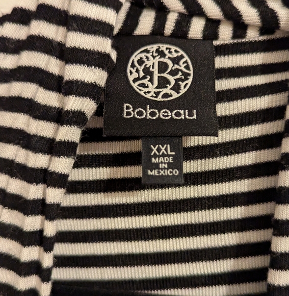 Bobeau Black and White Striped Cardigan - Picture 3 of 5